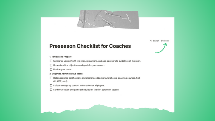 The Youth Sports Coaches' Preseason Checklist